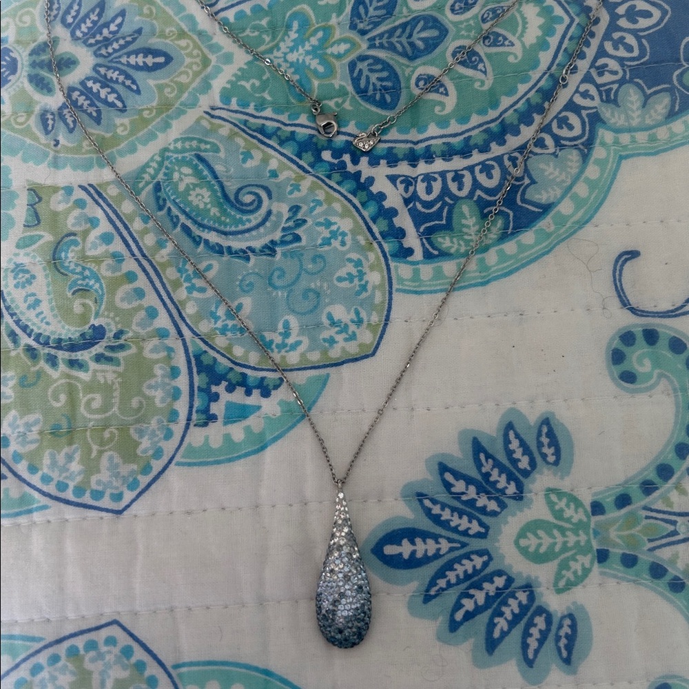 Swarovski Crystal Teardrop Pendant Necklace - Picture 3 of 4